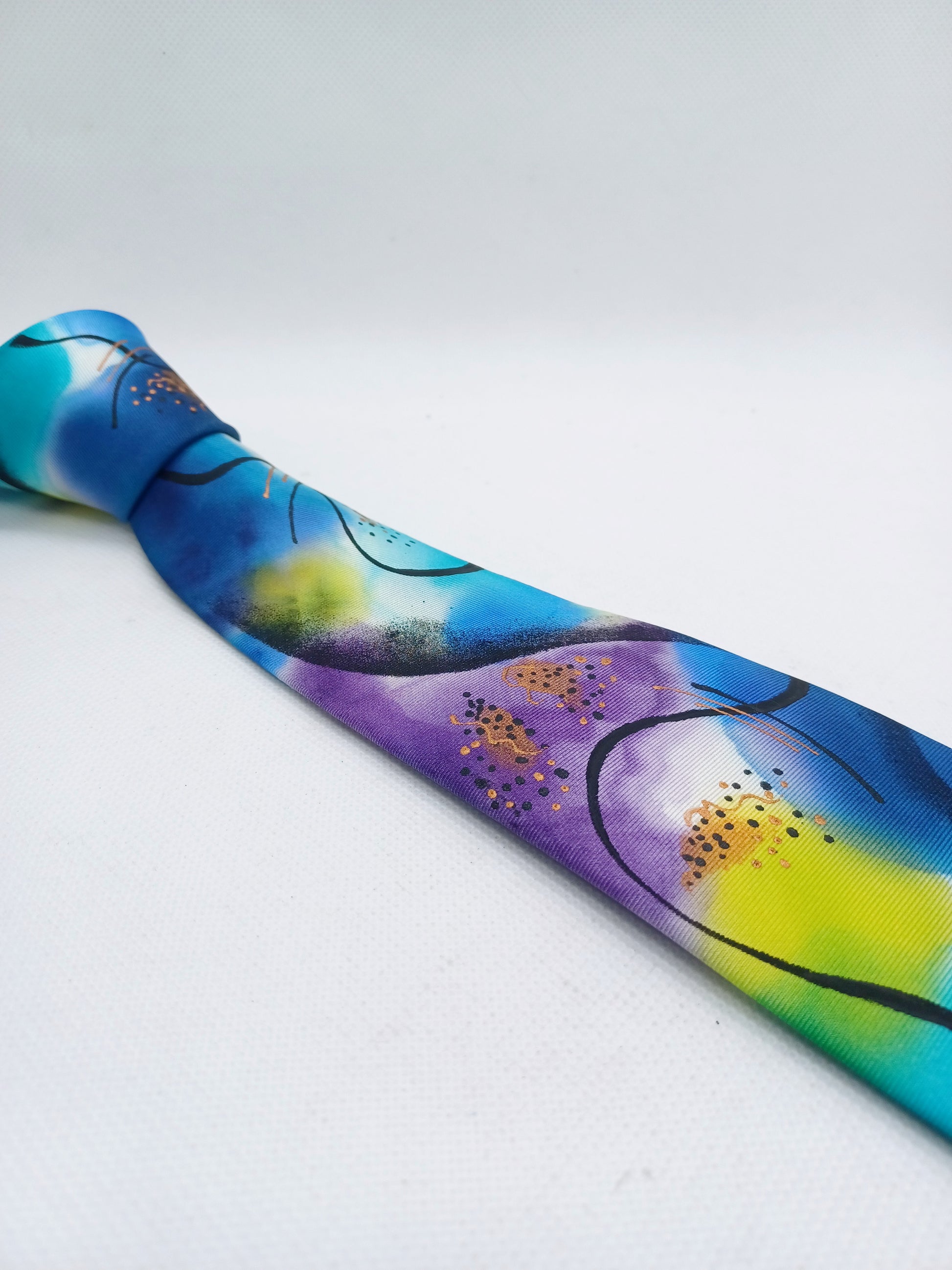 Blue and Purple Silk Necktie