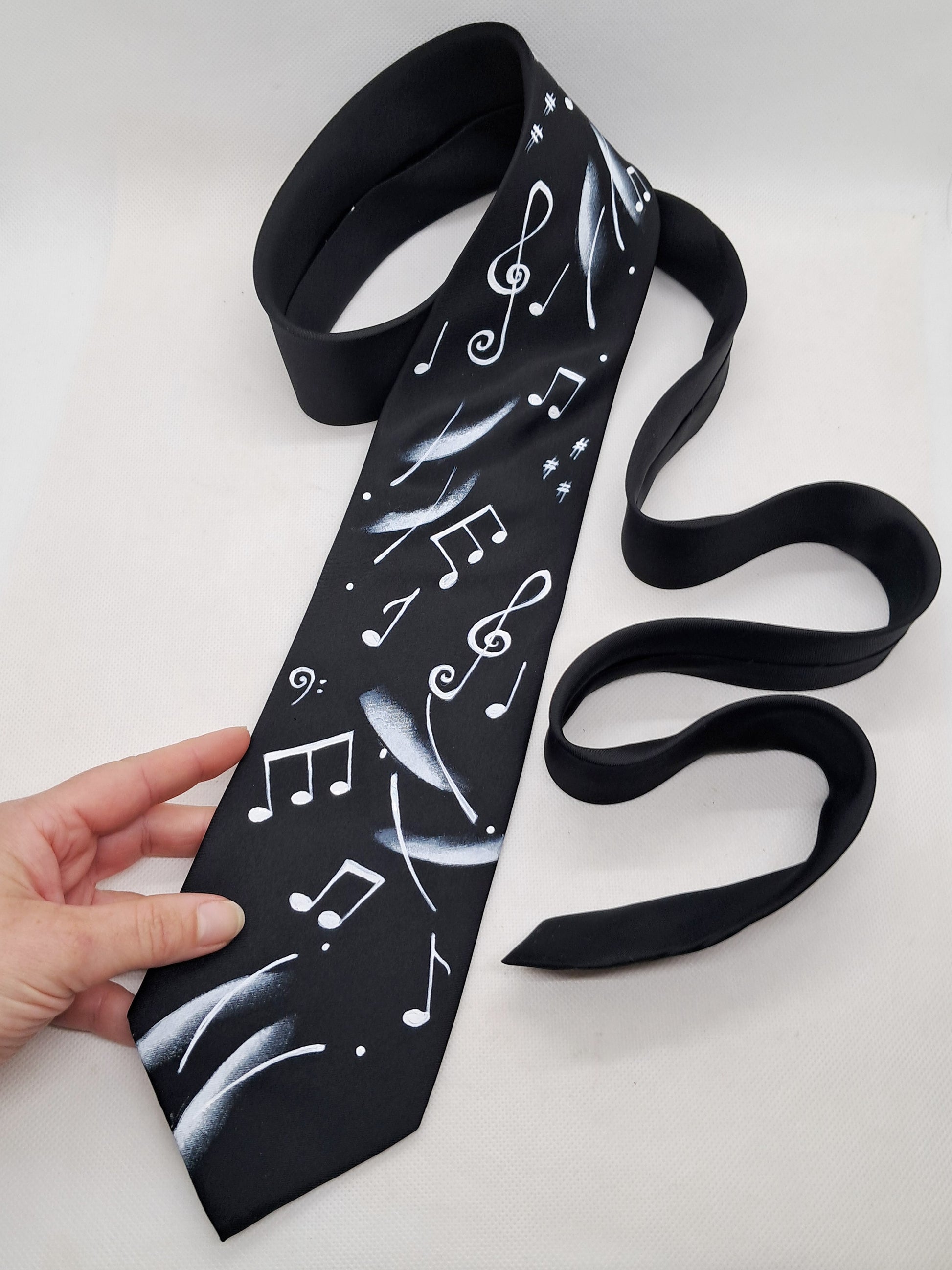 Black and white music tie