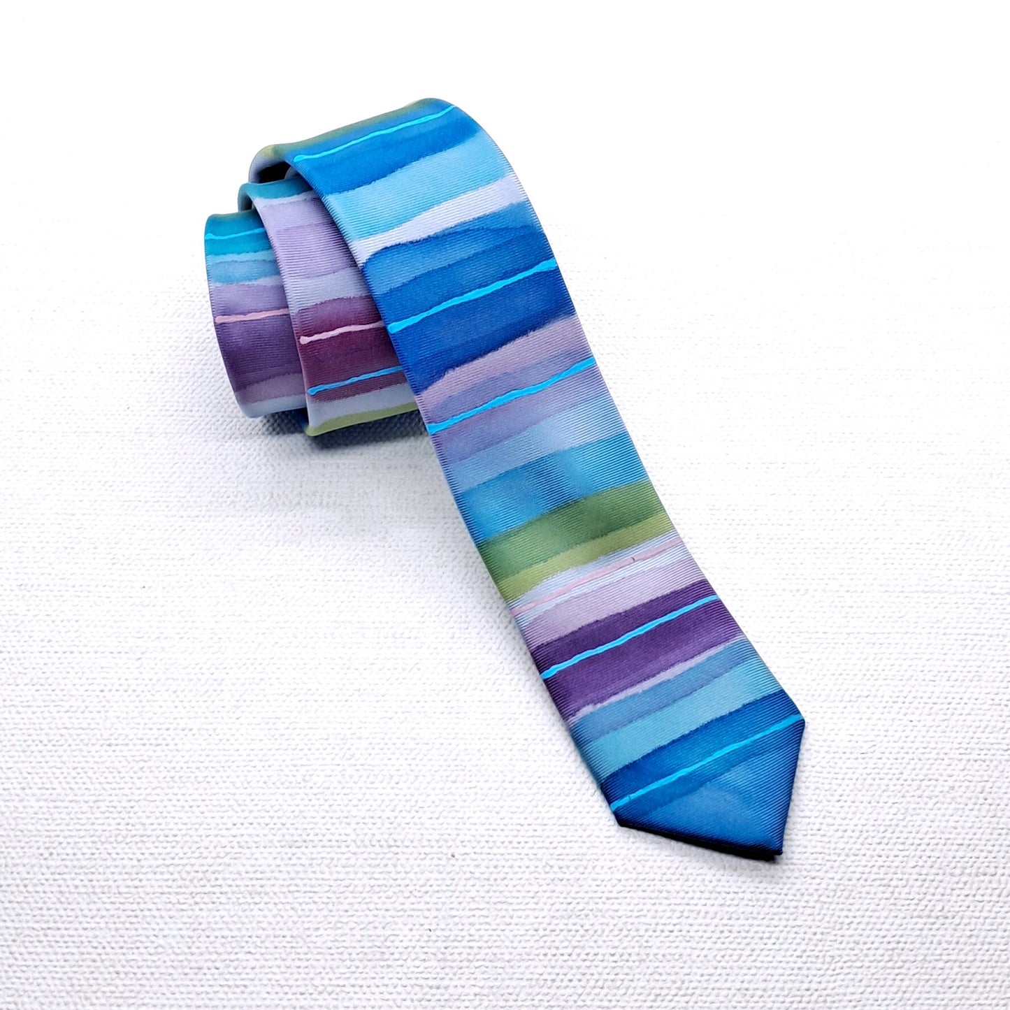 blue striped necktie