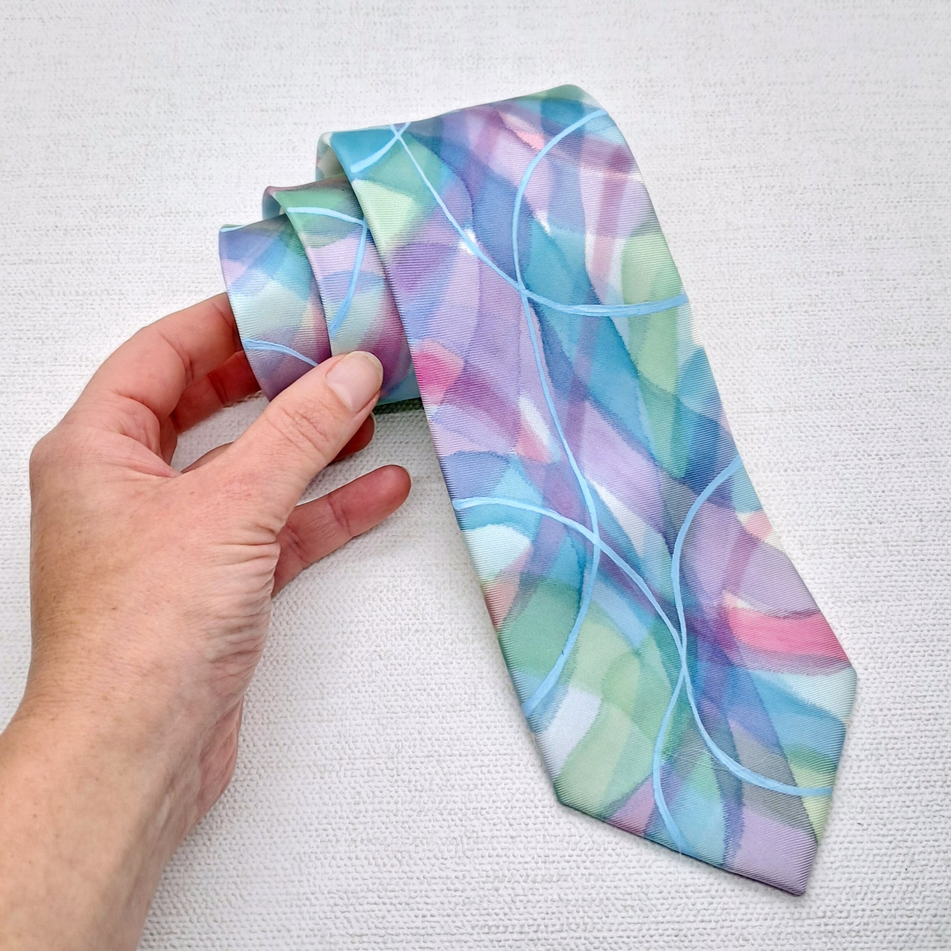 Hand painted silk pastel neckties