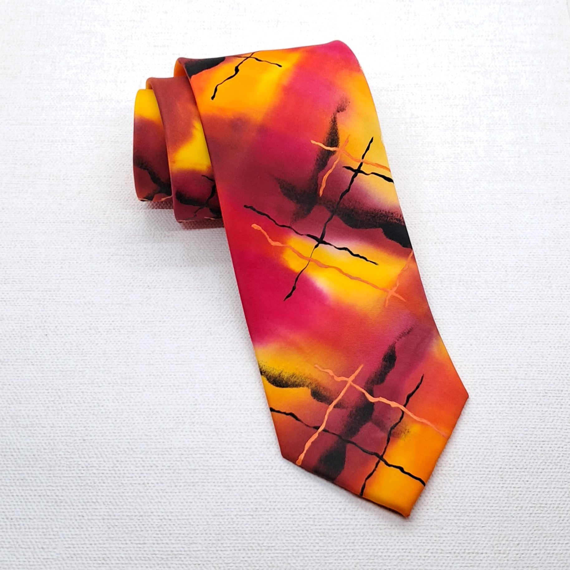 Hot pink silk tie