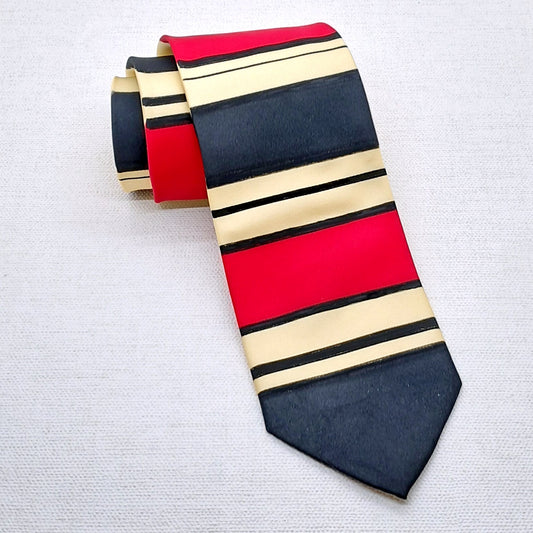 Red and Black Striped Tie