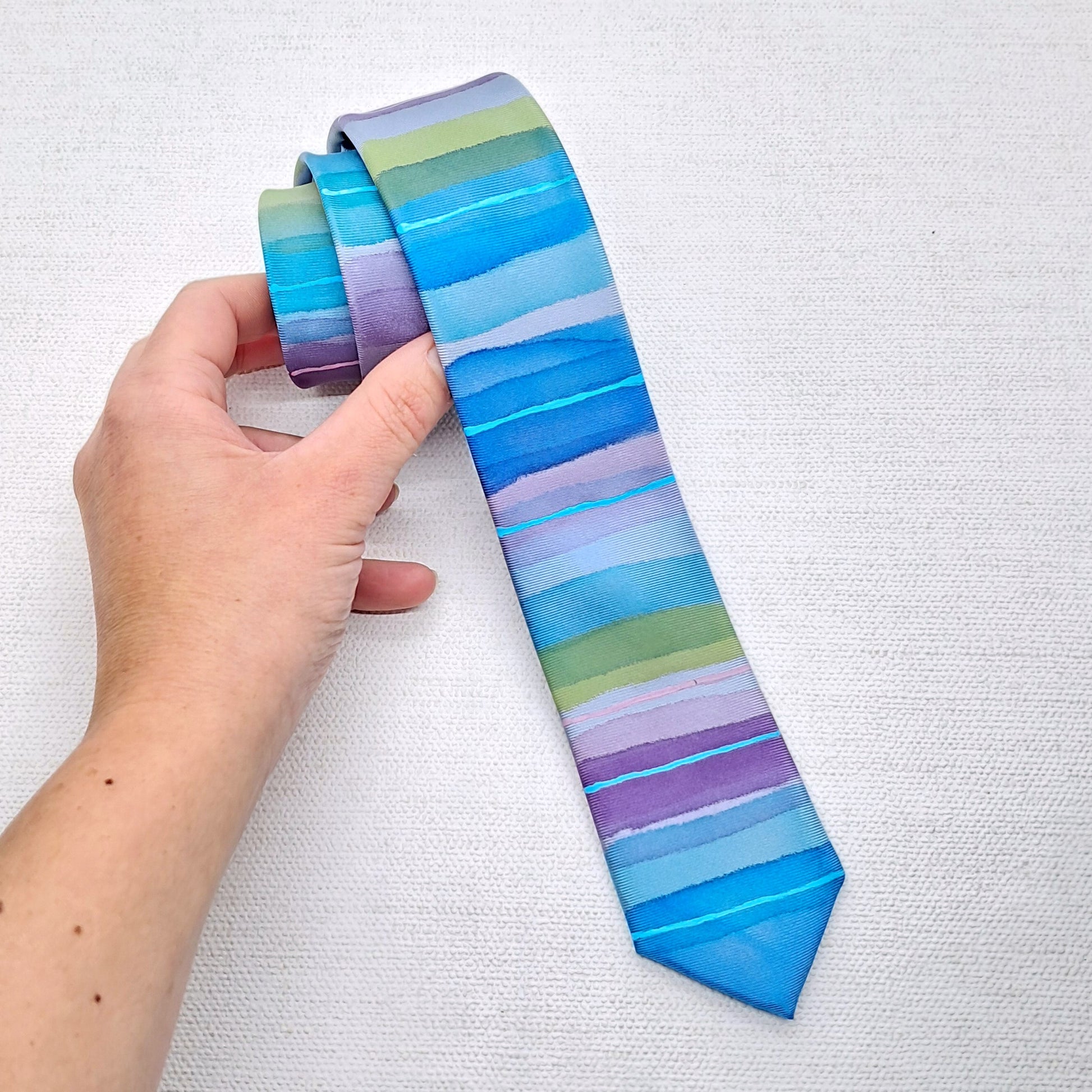 Blue silk tie 