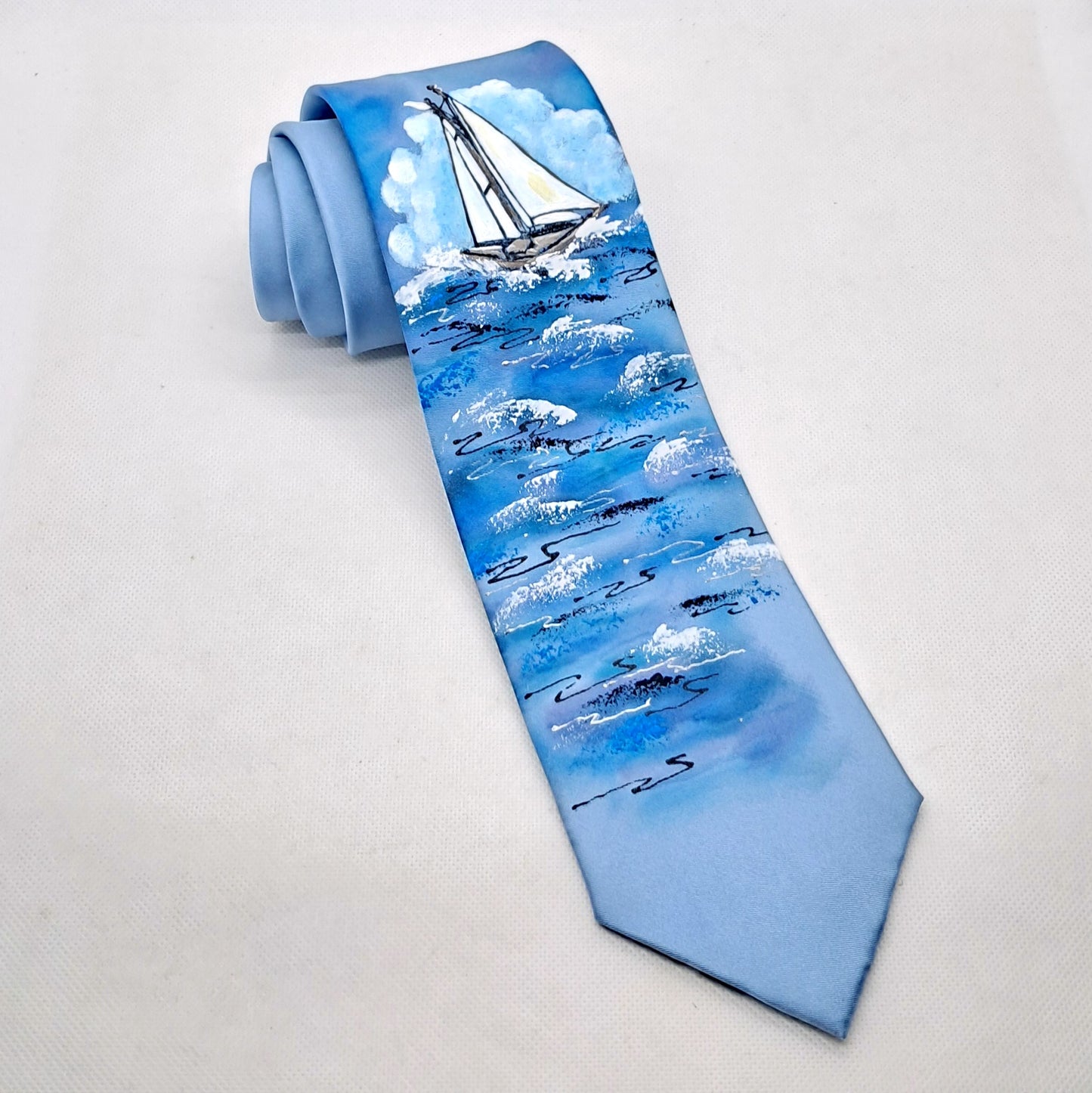 Sailing boat necktie