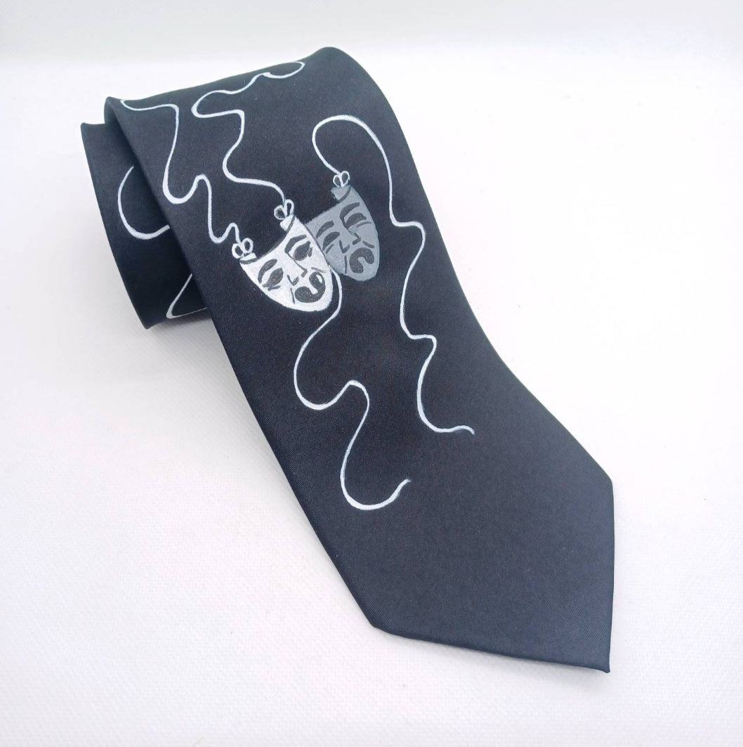 Theatre mask silk necktie for performers